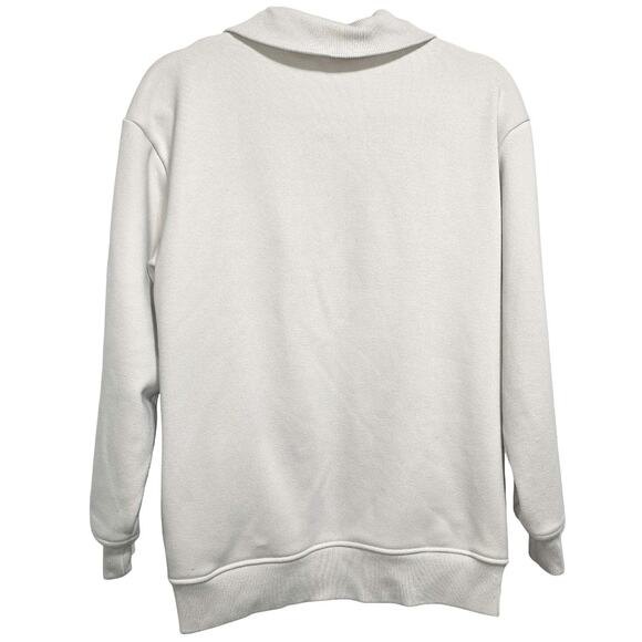 Athleta Retroplush Revive Sweatshirt Womens Small Beige 1/4 Zip Long Sleeve - Picture 4 of 7